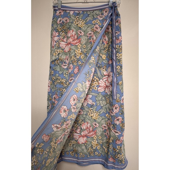 Max Studio Skirt S‎ Floral Faux Wrap Ethereal Flowy Fairy Romantic Softgirl $98 - Picture 4 of 13